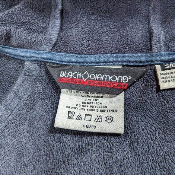 Black Diamond Softshell Jacket Double Diamond Hood Lined Fleece Plush sz S - Picture 9 of 11